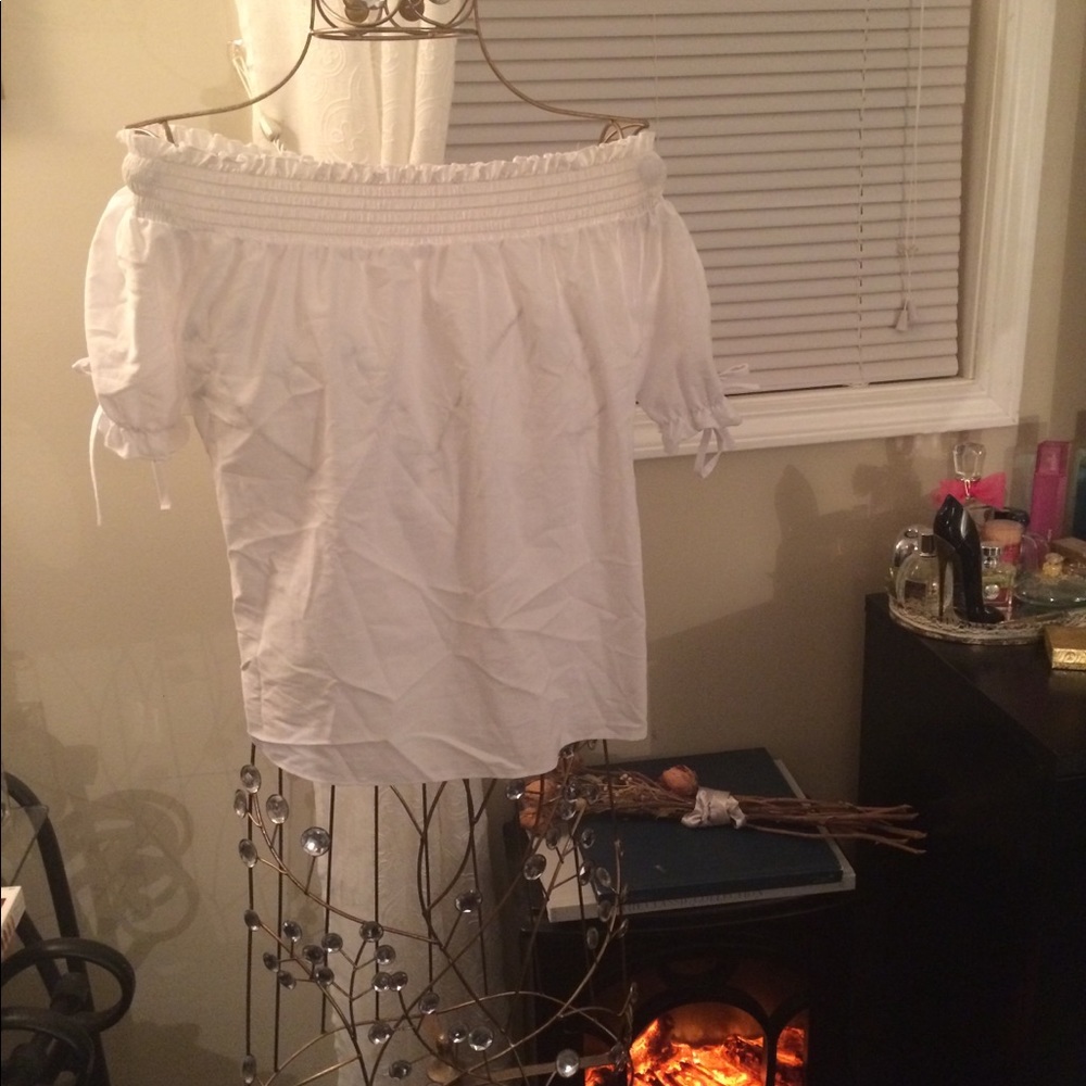White off shoulder top